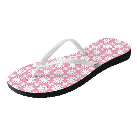 Schattige Bloemen Daisy Pattern Baby Roze & Witte  Teenslippers (Schuin)
