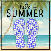Schattige Bloemen Daisy Pattern Blauw en Wit Zomer Teenslippers