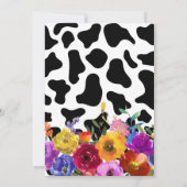 Schattige Bloemen Dank Moo Koe Verjaardag Bedankkaart (Achterkant)