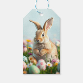 Schattige Bloemen en Bunny Paasfeest van en naar Cadeaulabel