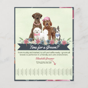 Schattige Bloemen- en Groene Hond Trane Folder
