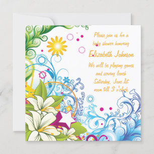 Schattige Bloemen en Sterren Genderneutraal Baby s Kaart