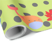 Schattige bloemen groene partij cadeaupapier (Rol Hoek)