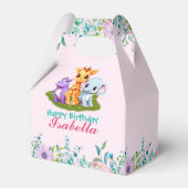 Schattige Bloemen Hippo safari oerwoud Dieren Verj Bedankdoosjes (Achterkant)