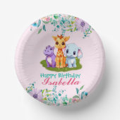 Schattige Bloemen Hippo safari oerwoud Dieren Verj Papieren Kommen (Voorkant)