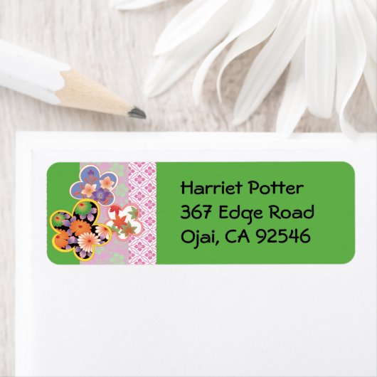 Schattige Bloemen in Bloemen Japans Fine Art Etiket (Insitu)