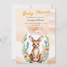 Schattige Bloemen Kangoeroe Baby shower Kaart