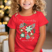 Schattige Bloemen Kerstfeest Rood T-shirt