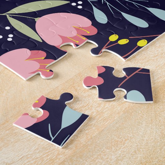 Schattige Bloemen: Kleurrijk Bloemenpatroon. Legpuzzel (Zijkant)