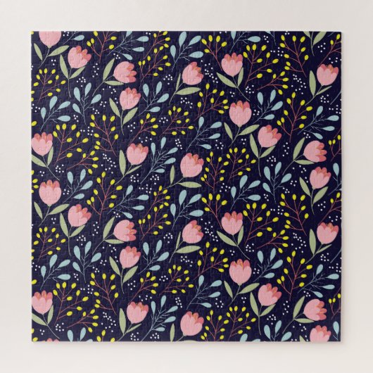 Schattige Bloemen: Kleurrijk Bloemenpatroon. Legpuzzel (Verticaal)