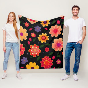 Schattige Bloemen Kleurrijke Bloemen Fleece Deken