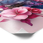 Schattige Bloemen Magic Bird Foto Afdruk (Hoek)