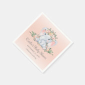 Schattige Bloemen Olifant Baby Meisje Baby shower Servet (Hoek)