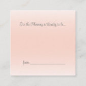 Schattige Bloemen Olifant Baby shower Luier Raffle Informatiekaartje (Achterkant)