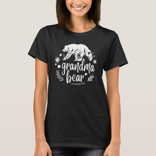 Schattige Bloemen Oma Beer | Cadeau voor oma T-shirt (Voorkant)