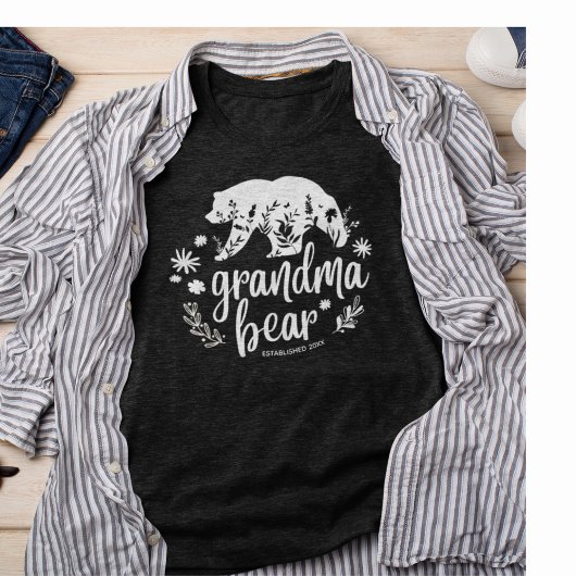 Schattige Bloemen Oma Beer | Cadeau voor oma T-shirt
