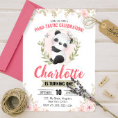 Schattige Bloemen Panda Beer Verjaardagsfeest Kaart