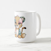 Schattige Bloemen Patchwork Schattigee Baby Cheeta Koffiemok (Voorkant rechts)