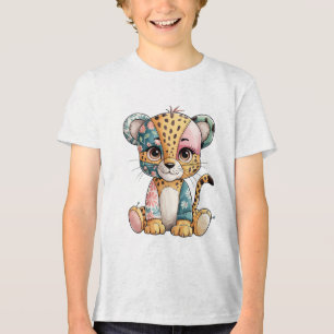 Schattige Bloemen Patchwork Schattigee Baby Cheeta Tri-Blend Shirt