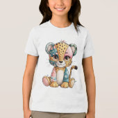 Schattige Bloemen Patchwork Schattigee Baby Cheeta Tri-Blend Shirt (Voorkant)