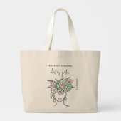 Schattige Bloemen Plant Boho Gardener gepersonalis Grote Tote Bag (Achterkant)