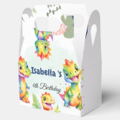 Schattige Bloemen Regenboog Dinosaur Happy Birthda Bedankdoosjes (Geopend)