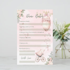 Schattige Bloemen Roze Douche Spel Beste Baby Wens