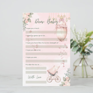 Schattige Bloemen Roze Douche Spel Beste Baby Wens