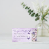 Schattige Bloemen Vlinder Luier Raffle Baby shower Informatiekaartje (Staand voorkant)