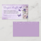 Schattige Bloemen Vlinder Luier Raffle Baby shower Informatiekaartje (Voorkant / Achterkant)