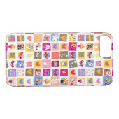 schattige bloemen, vogels, harten vierkanten patro Case-Mate iPhone case (Achterkant (Horizontaal))