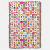 schattige bloemen, vogels, harten vierkanten patro deken (Voorkant Verticaal)