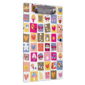 schattige bloemen, vogels, harten vierkanten patro klembord (Rechts)