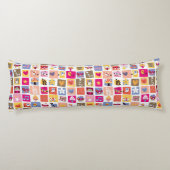 schattige bloemen, vogels, harten vierkanten patro lichaamskussen (Achterkant)