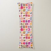 schattige bloemen, vogels, harten vierkanten patro lichaamskussen (Voorkant Verticaal)