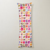 schattige bloemen, vogels, harten vierkanten patro lichaamskussen (Achterkant (Verticaal))