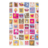 schattige bloemen, vogels, harten vierkanten patro mini klembord (Achterkant)