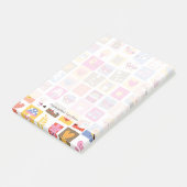 schattige bloemen, vogels, harten vierkanten patro post-it® notes (Schuin)
