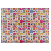 schattige bloemen, vogels, harten vierkanten patro snijplank (Voorkant)