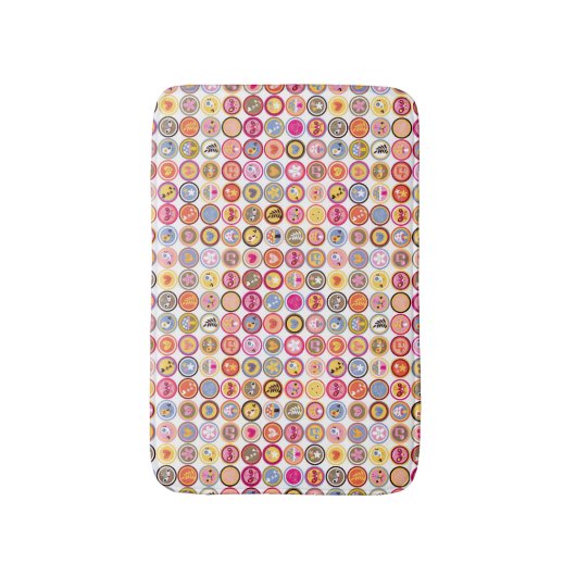 schattige bloemen, vogels, hartenpatroon badmat (Voorkant Verticaal)