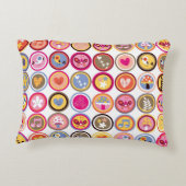 schattige bloemen, vogels, hartenpatroon decoratief kussen (Achterkant)