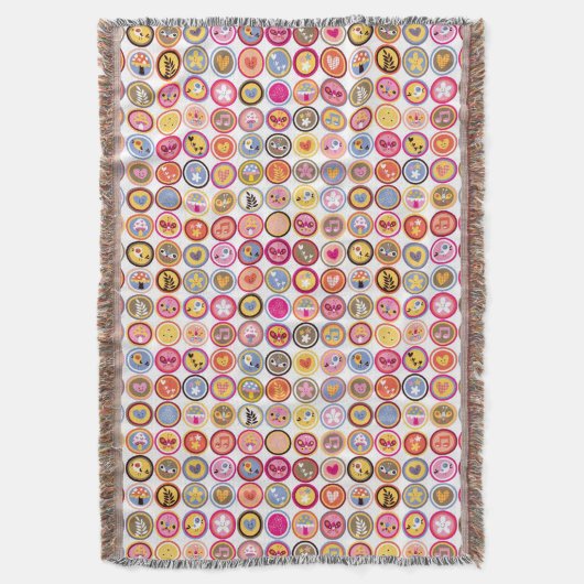 schattige bloemen, vogels, hartenpatroon deken (Voorkant Verticaal)