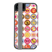 schattige bloemen, vogels, hartenpatroon incipio iPhone portemonnee hoesje (Agenda Achterkant)