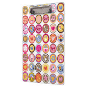 schattige bloemen, vogels, hartenpatroon klembord (Links)