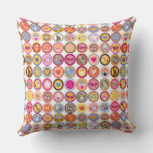 schattige bloemen, vogels, hartenpatroon kussen (Achterkant)