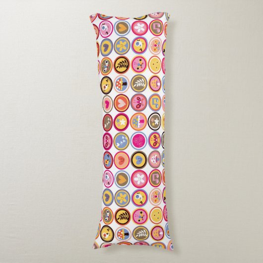 schattige bloemen, vogels, hartenpatroon lichaamskussen (Voorkant Verticaal)