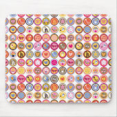 schattige bloemen, vogels, hartenpatroon muismat (Voorkant)