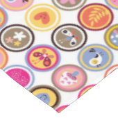 schattige bloemen, vogels, hartenpatroon tafelkleed (Gekanteld)