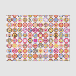 schattige bloemen, vogels, hartenpatroon tissuepapier