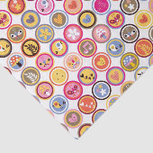 schattige bloemen, vogels, hartenpatroon tissuepapier (Detail)